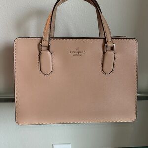 kate spade taupe satchel with crossbody loops